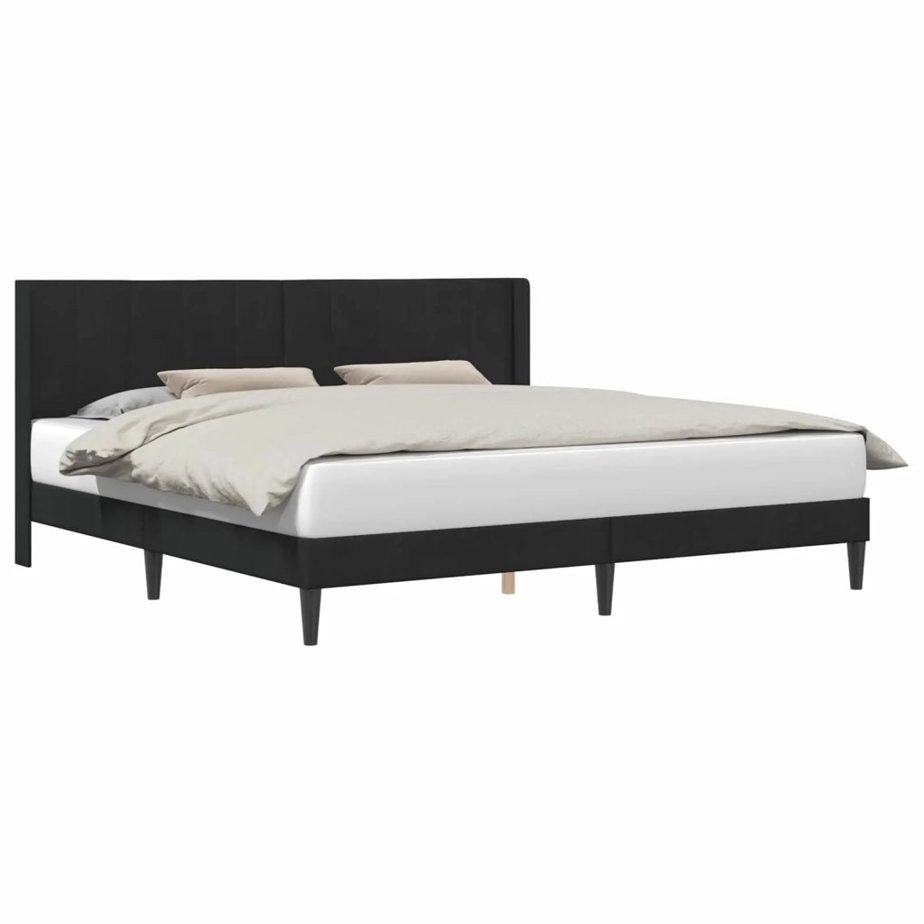 Struttura del letto con testiera Nero 200 x 200 cm Velluto