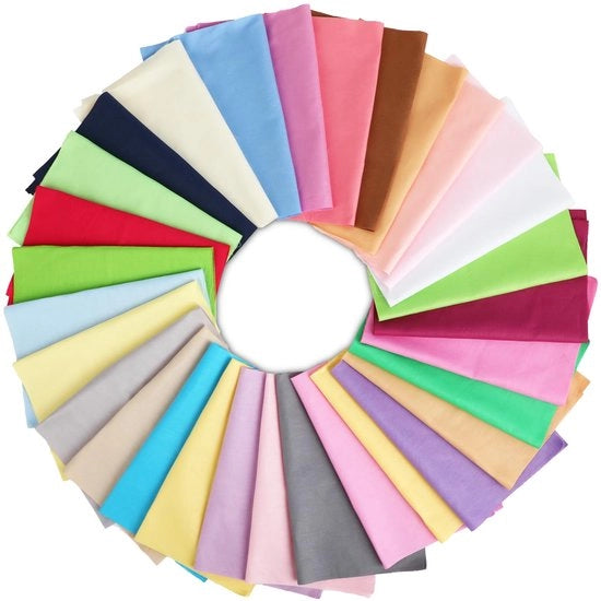 Tessuto patchwork di cotone 30 pezzi – 20 x 25 cm pacchi di stoffa Cotone, quadrati lisci e colorati per cucito DIY, quilting e artigianato