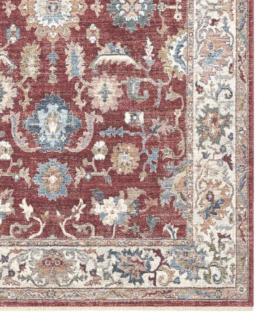 Parure Tappeti orientali MURCIA K7041-E22272 (1 pezzo cm.80x160 + 2 pezzi cm.60x133) motivo persiano stile classico tradizionale colore rosso per scendiletto camera matrimoniale
