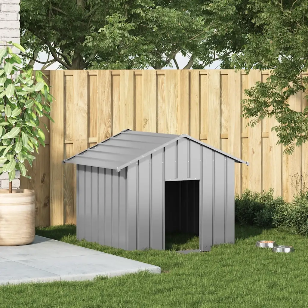 vidaXL Casetta per Cani con Tetto 131x101x102 cm Acciaio Zincato