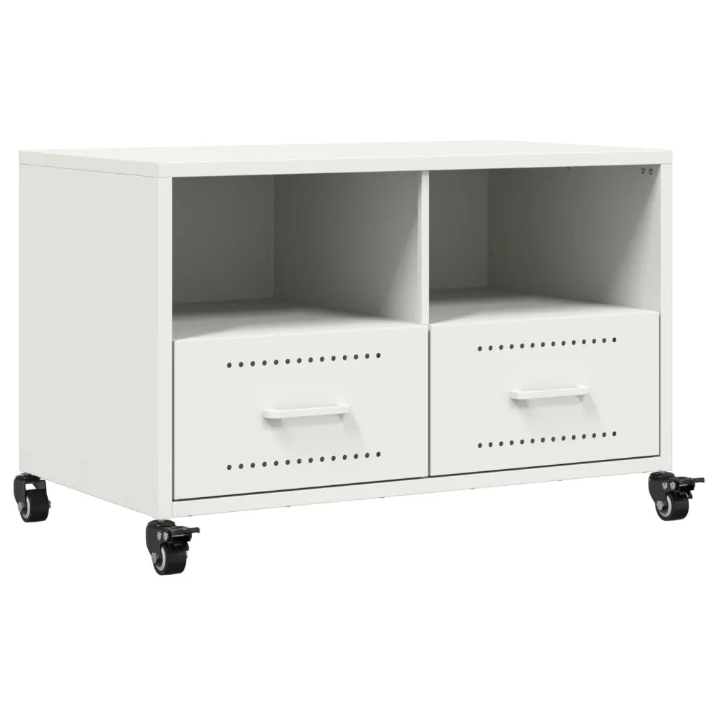 Mobile TV Bianco 68x39x43,5 cm in Acciaio 846703