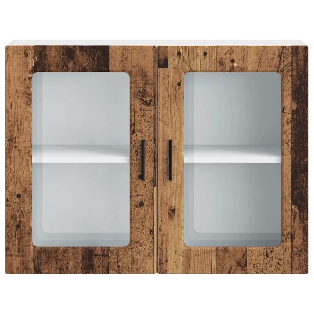 Pensile da Cucina con Porta in Vetro Porto Legno Vecchio