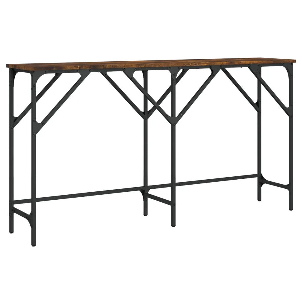 Tavolo Consolle Rovere Fumo 140x29x75 cm in Legno Multistrato 837759