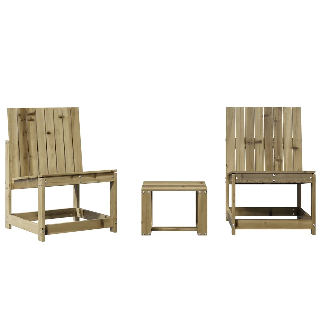 Set Salotto da Giardino 3 pz | Set di Mobili da Esterno in Legno Impregnato di Pino