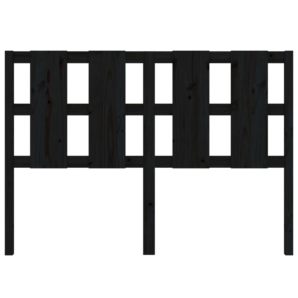 Testiera per Letto Nera 125,5x4x100cm in Legno Massello di Pino 817984