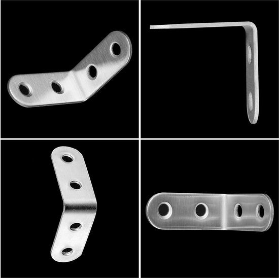 Fermo Angolo 90 Gradi - Supporto Angolare - L-Flex - Acciaio Inox - 20 Pezzi - Duraturo, Resistente ai Solletici - Rafforzatore Angolare