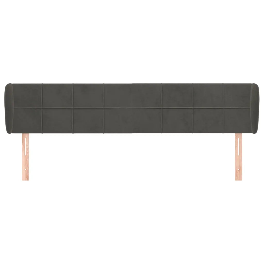 Testiera | Testata ad Orecchio Grigio Scuro 183x23x78/88 cm in Velluto