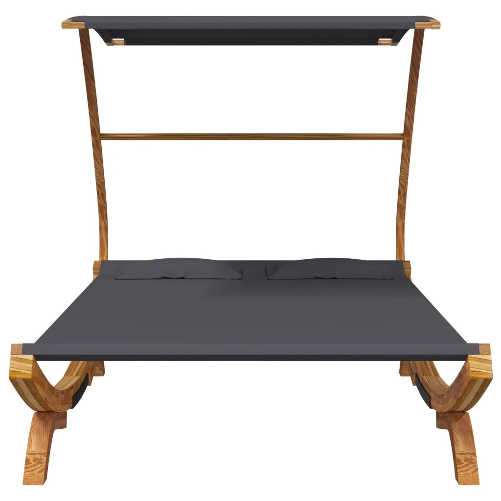 Lettino con Tettuccio 165x203x138 cm in Legno Curvato Antracite 313952