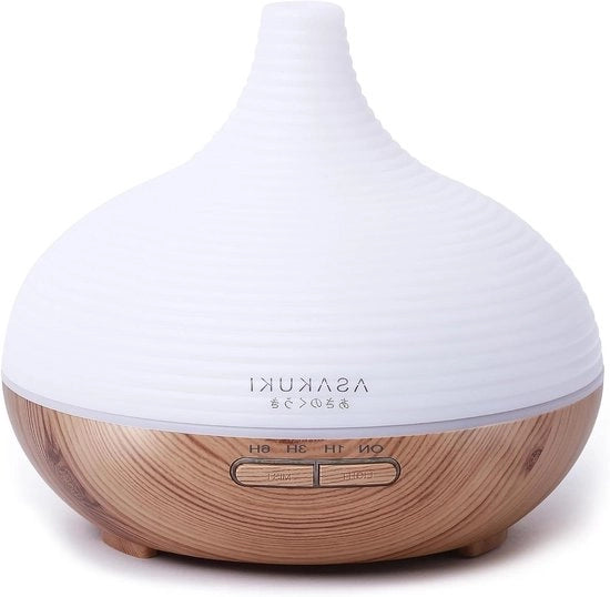 Diffusore di Aromi per Olii - 300 ml - Luminaria Premium Ultrasuoni con Diffusore di Olio di Aromaterapia e Luce LED a 7 Colori - Senza BPA - Giallo - Per Camera da Letto, Ufficio, Spa