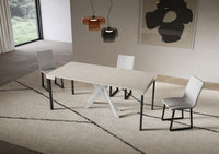 Consolle Allungabile 90-196x40x77 cm Saki Small Cashmere Gambe Bianche