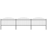 Recinzione Giardino Punta a Lancia (1,25-1,5)x5,1m Acciaio Nera cod mxl 12115
