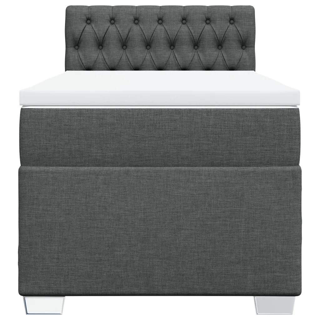 Giroletto a Molle con Materasso Grigio Scuro 80x200 cm Tessuto 3285723