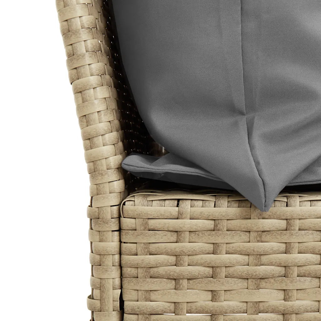 Divano da Giardino con Cuscini in Polyrattan Beige 4104126