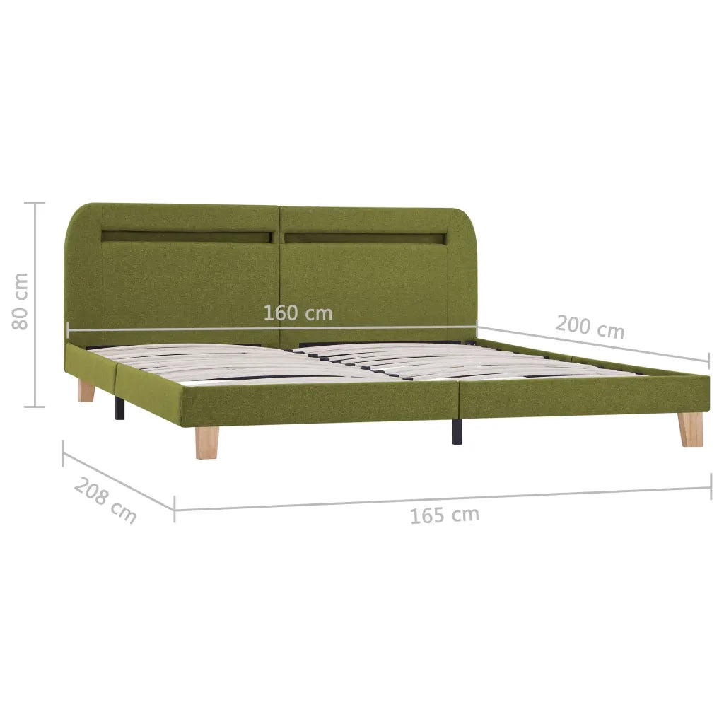 Giroletto con LED senza Materasso Verde 160x200 cm Tessuto 280909