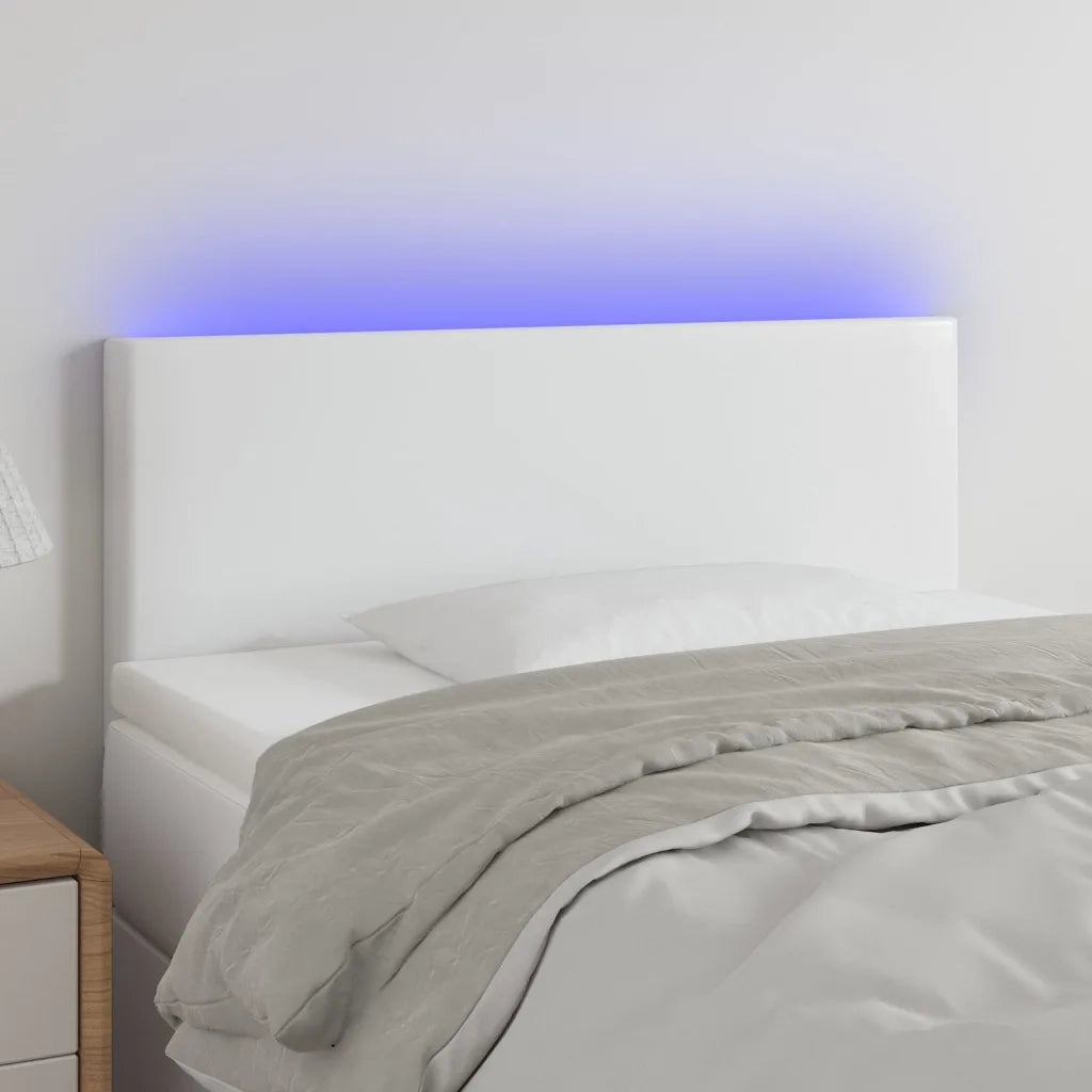Testiera Bianca a LED-Testata-Testiera Decorativa 80x5x78/88 cm in Similpelle 381384