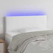 Testiera Bianca a LED-Testata-Testiera Decorativa 80x5x78/88 cm in Similpelle 381384