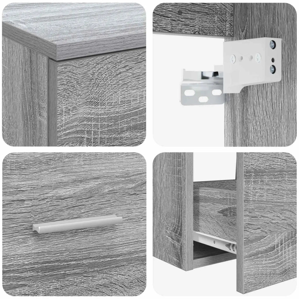 Set di mobili per il bagno 2 pz Sonoma grigio 3404005