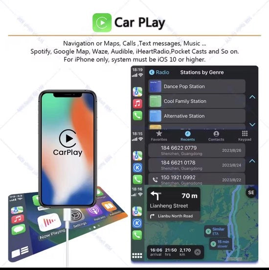 Aggiornamento 2024 per CarPlay/Android Auto - Adattatore 2Air per CarPlay/Android Auto - Connessione migliorata con dongle Plug-and-play sensibile al tocco
