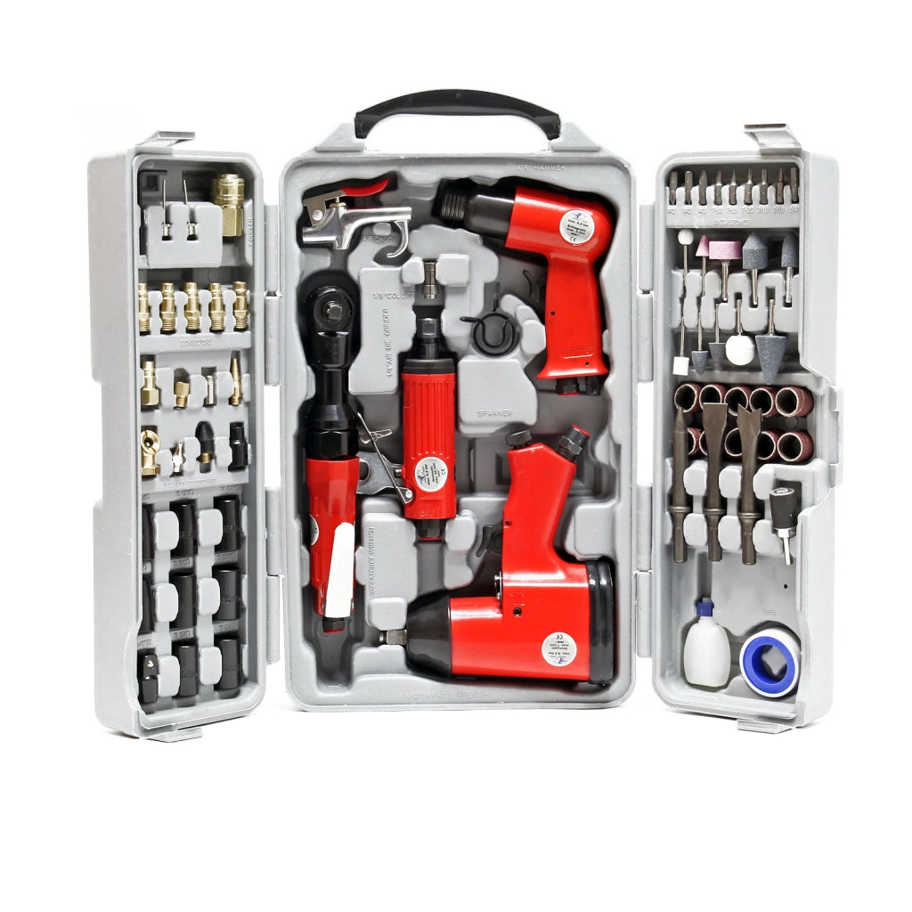 Kit accessori per compressore 71 pezzi con 4 utensili pneumatici e inserti