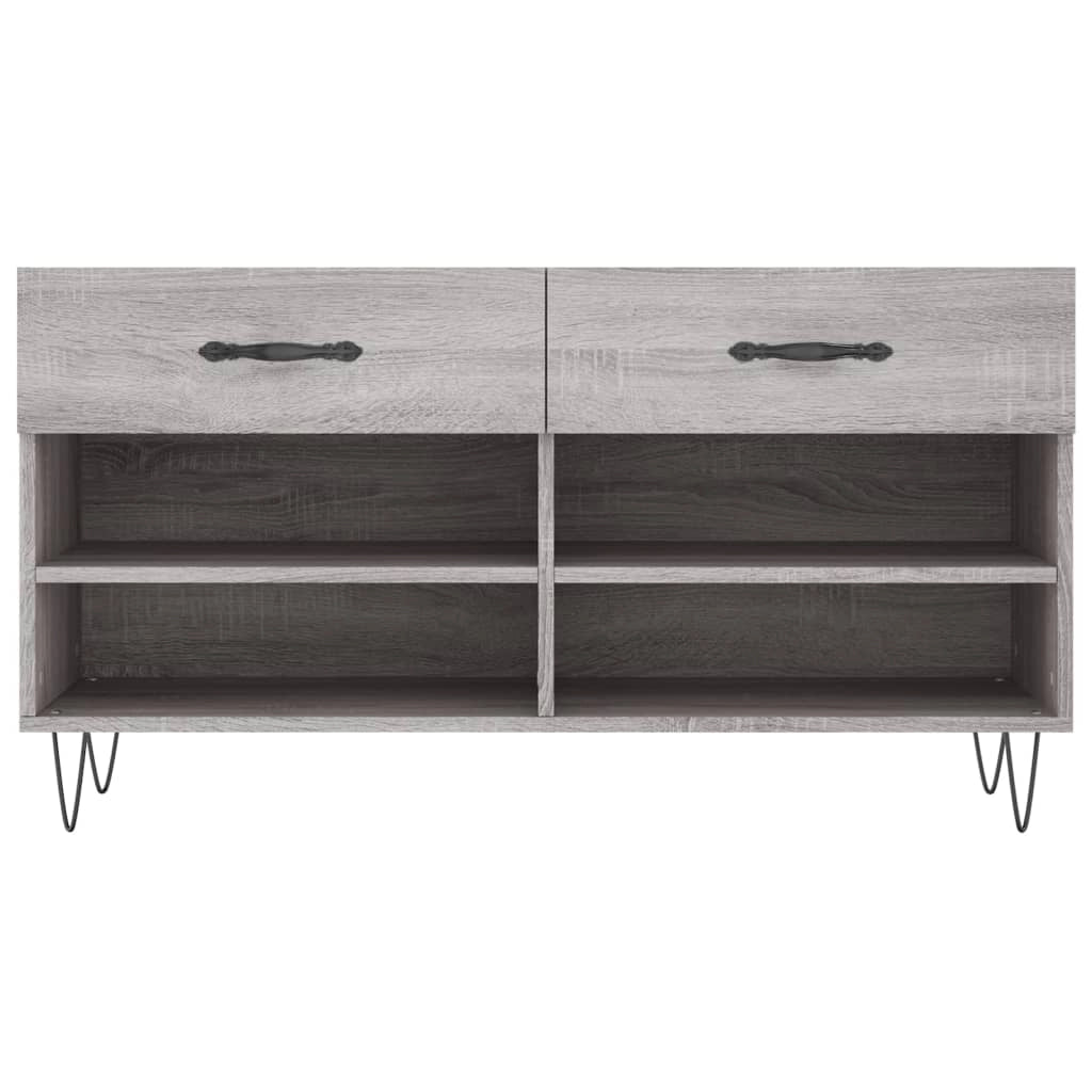 Panca portascarpe/stivali cassettiera scaffale mobiletto portaoggetti per ingresso legno Sonoma 102 x 35 x 55 cm legno ingegnerizzato grigio 02_0023000