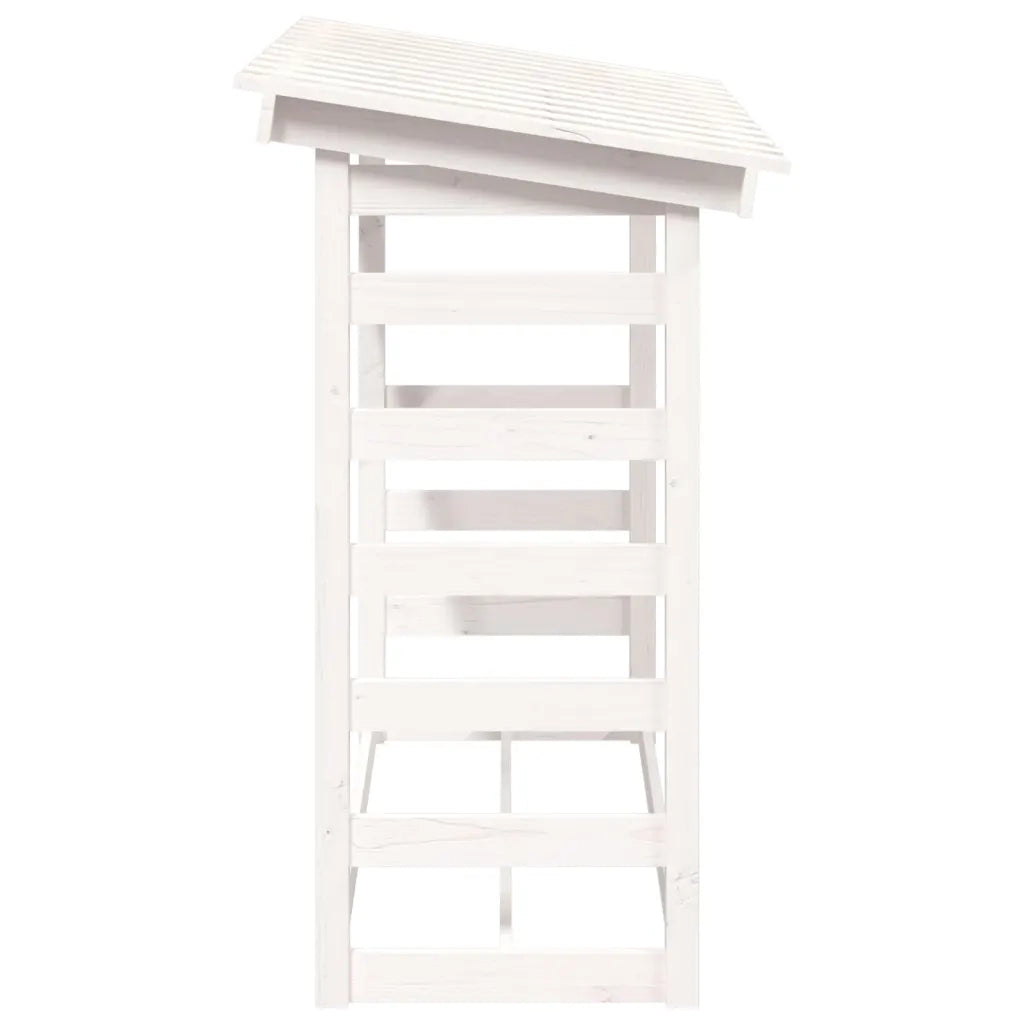 Portalegna Bianco 108x64,5x110 cm in Legno Massello di Pino cod mxl 62444