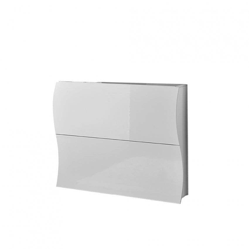 Scarpiera Moderna 2 Ante A Ribalta Bianco Lucido con Design ONDA