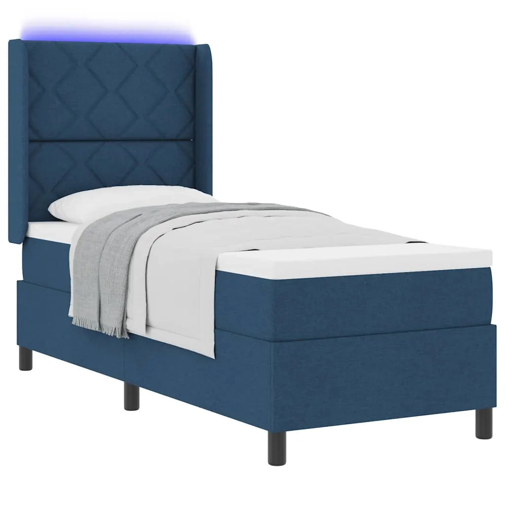 Letto a Sorgente LED con materasso Blu 80 x 200 cm Tessuto 3343538