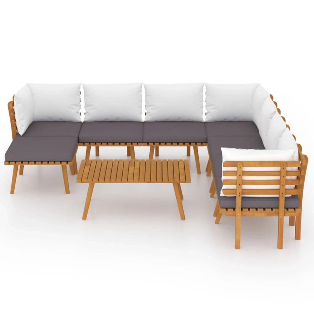 Set di mobili da giardino per esterni 9 pezzi con cuscini legno massello di acacia 02_0017907