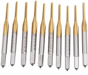 Set di gru metriche 10 pezzi - rivestimento HSS - macchina a percussione - percussore a filo - foratura M1.6 x 0.35mm - attrezzi da precisione
