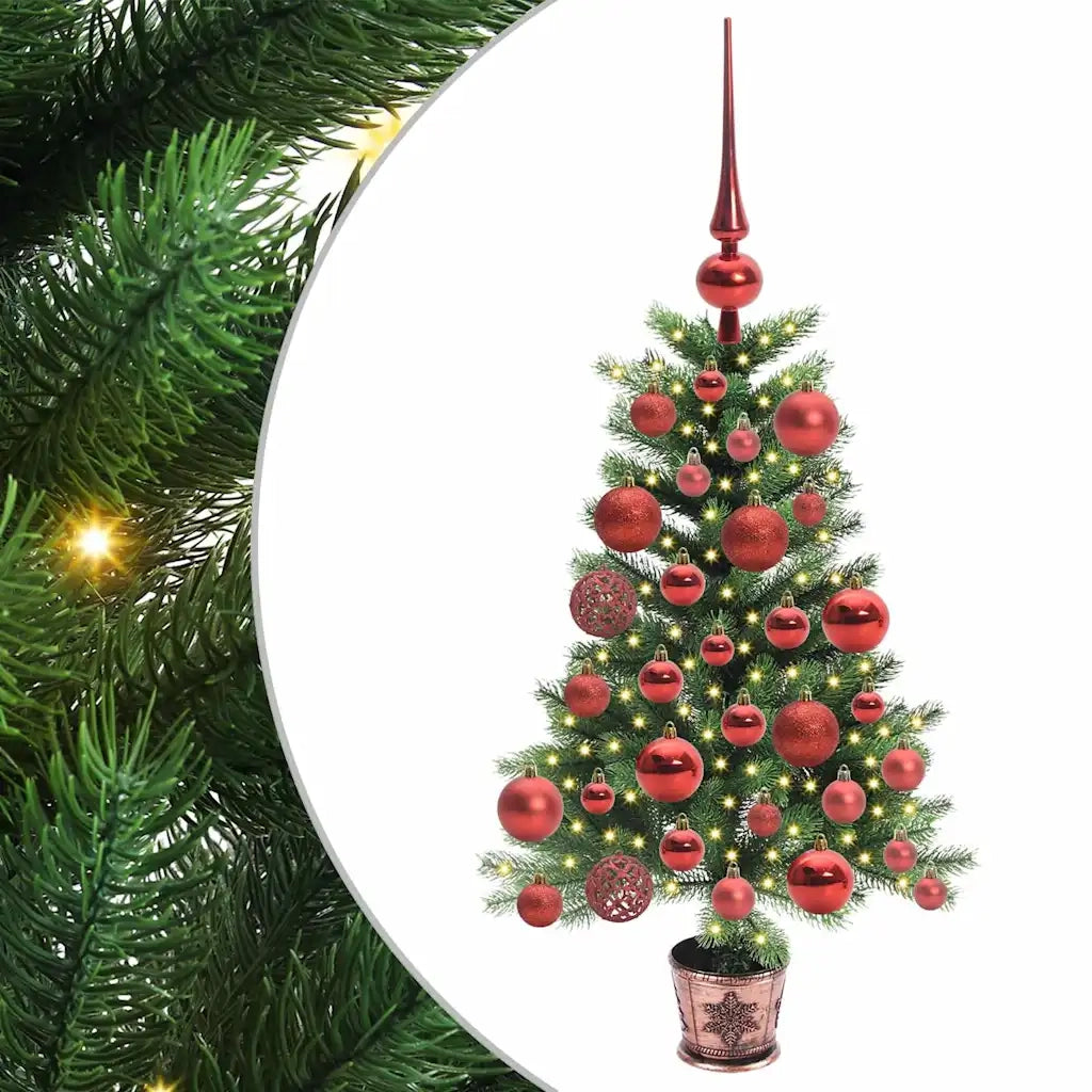 Albero di Natale con 150 LED con supporto Verde 65 cm PE