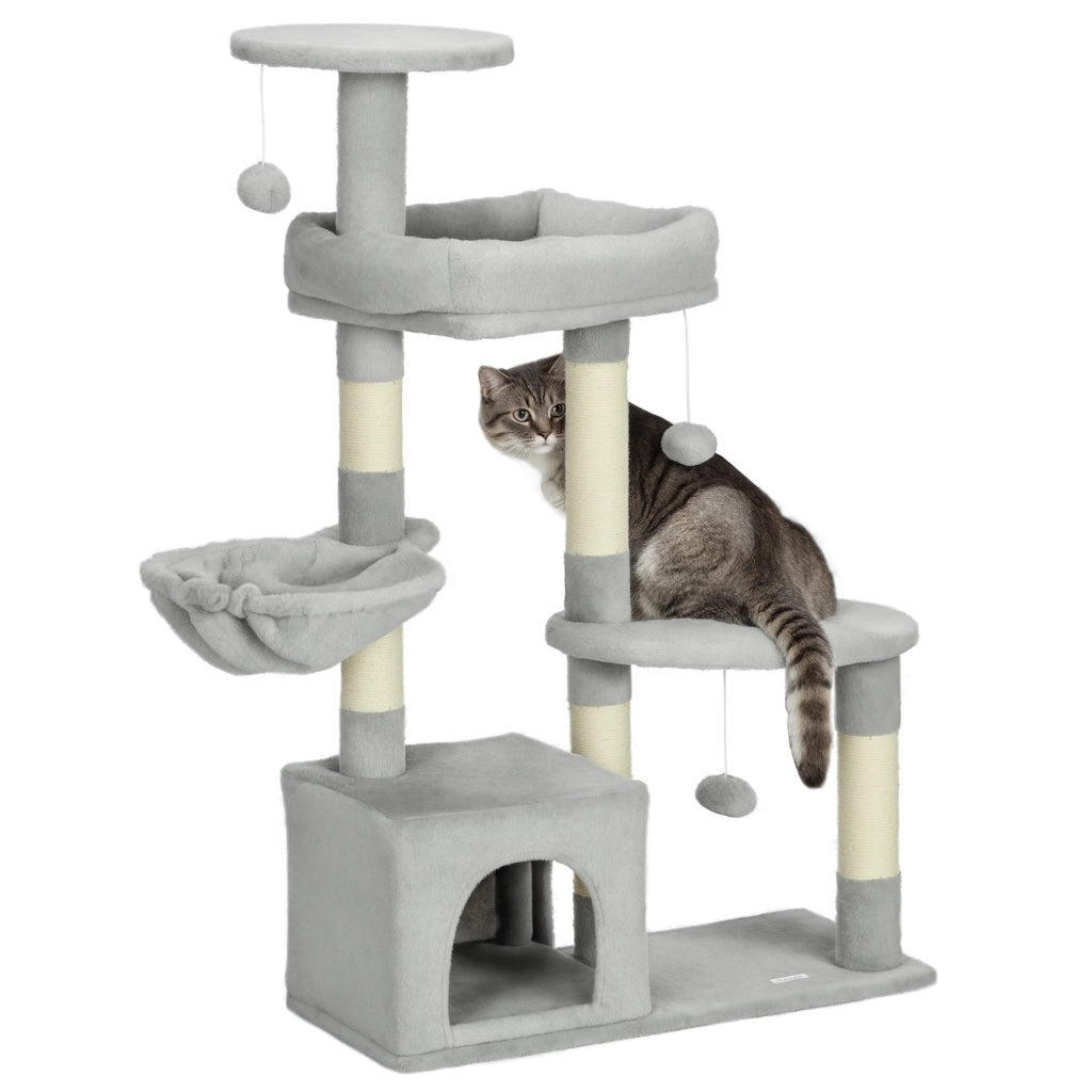 Arbre a gatto con centro attivita ¨C zephmum ¨C grigio chiaro 104 cm