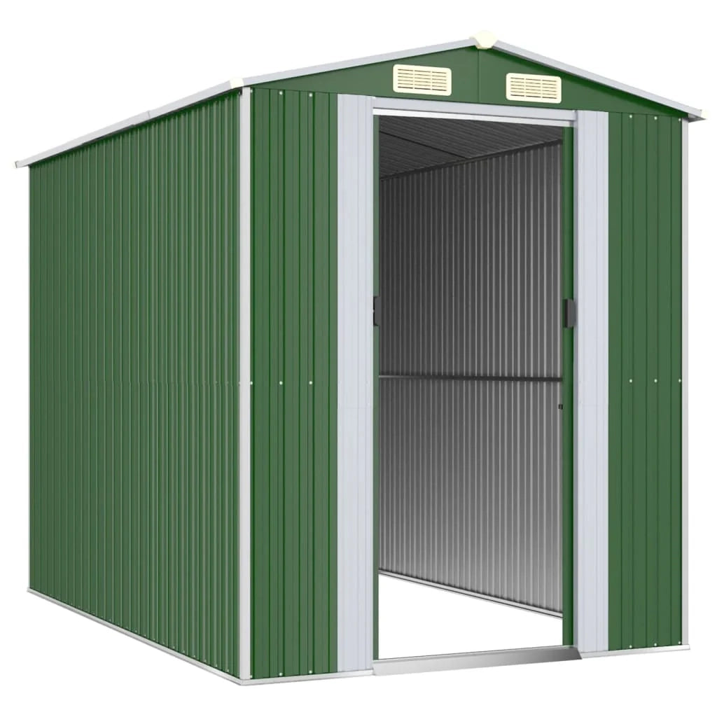 Casetta da giardino cabina ripostiglio casetta da esterno robusta casetta per attrezzi 192 x 274 x 223 cm acciaio zincato verde 02_0022362