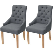 Sedie da Pranzo 2 pz Grigio Scuro in Tessuto cod mxl 28149