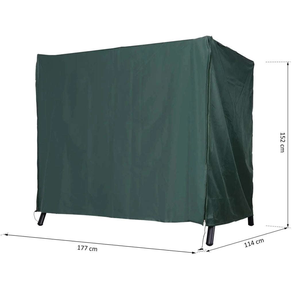 Copertura protettiva per altalena da giardino in poliestere, verde scuro, 177x114x152 cm