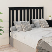 Testiera per Letto-Testata-Testiera Decorativa Nera 146x6x101 cm in Legno Massello di Pino