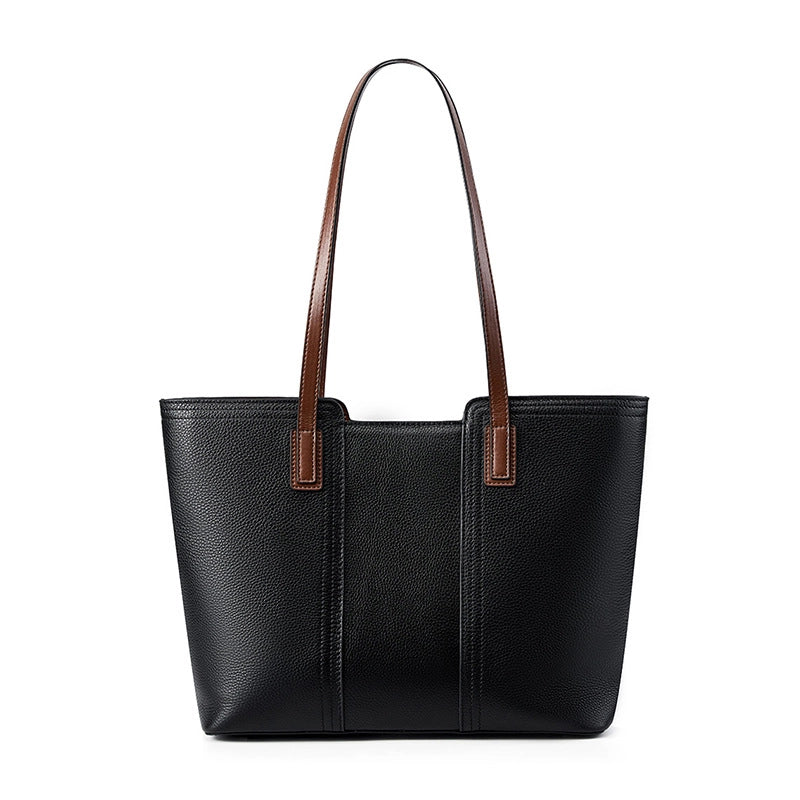 Borsa a tracolla da donna in vera pelle nera