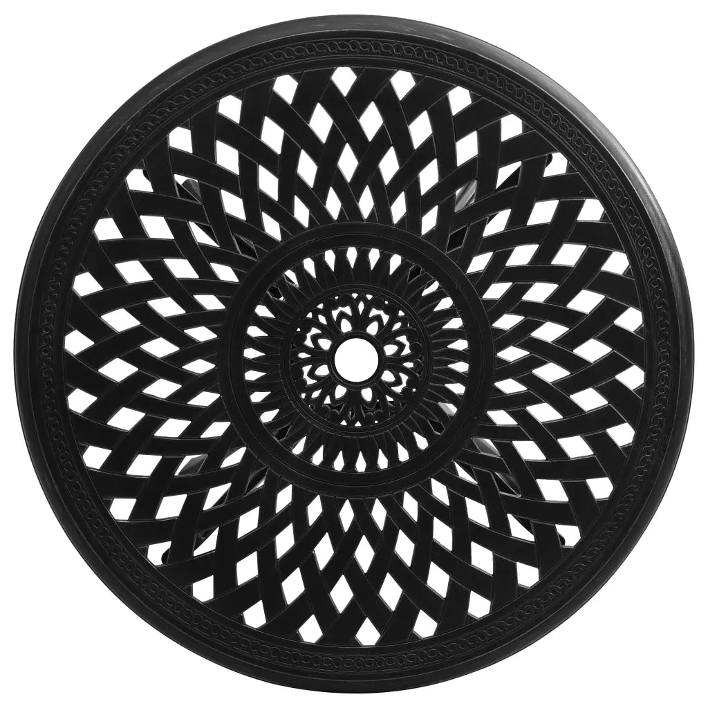 Tavolo da Giardino Nero 78x78x72 cm in Alluminio Pressofuso 315583