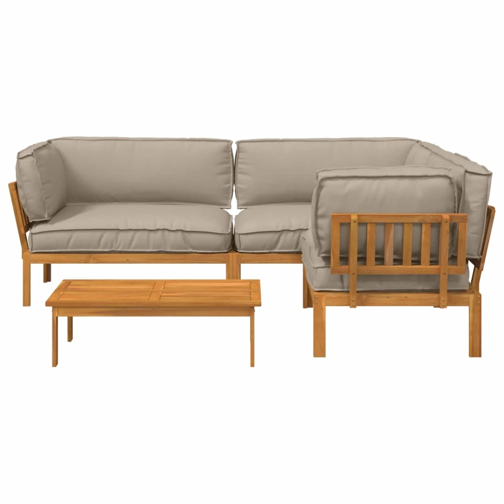 Set di divani con cuscino 4 pcs Talpa Legno di Acacia Massello 3418539