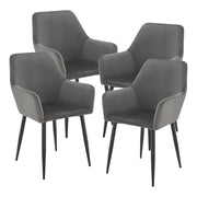 Set di 4 sedie da pranzo dal design moderno e robusto 86 x 57 x 56 cm grigio scuro 03_0009832
