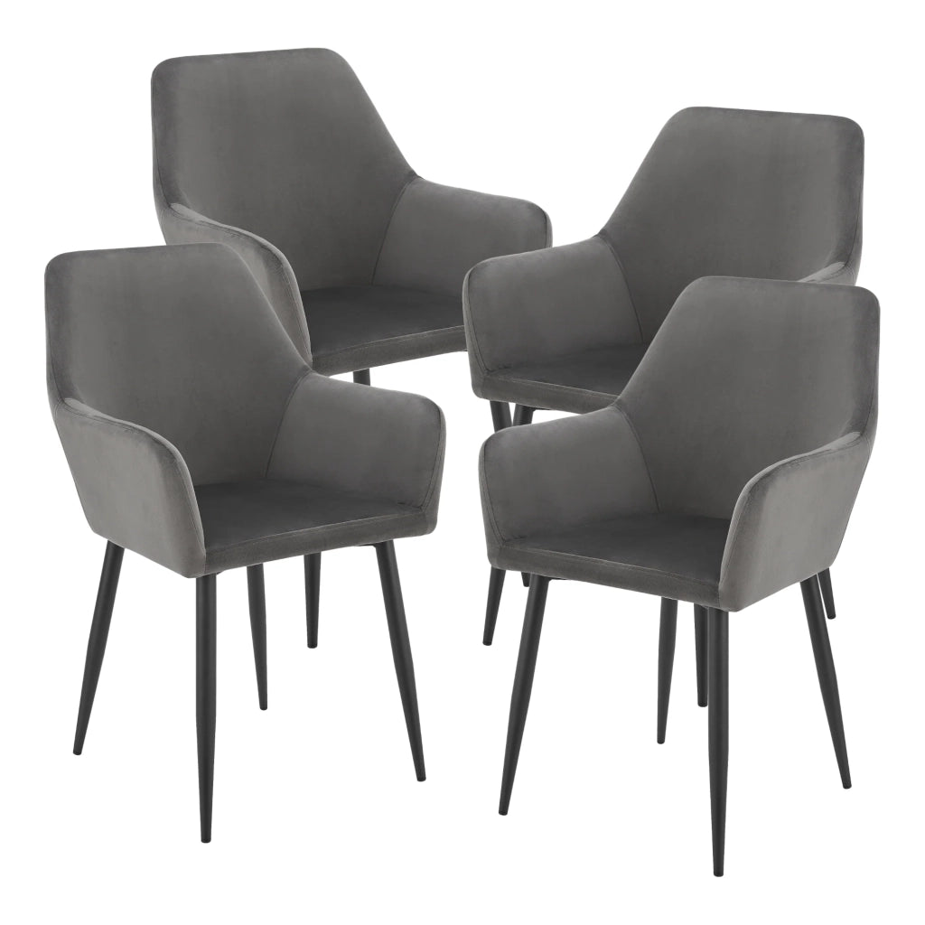 Set di 4 sedie da pranzo dal design moderno e robusto 86 x 57 x 56 cm grigio scuro 03_0009832