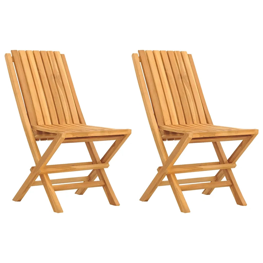 Sedie da Giardino Pieghevoli 2 pz | Sedie da Esterno 47x47x89cm Legno Massello Teak