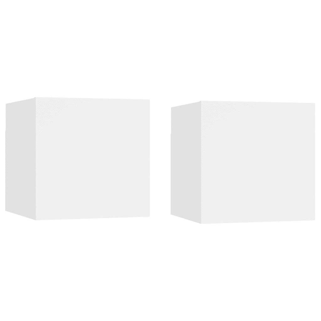 Comodini Bianchi 2 pz 30,5x30x30 cm in Truciolato cod mxl 31192