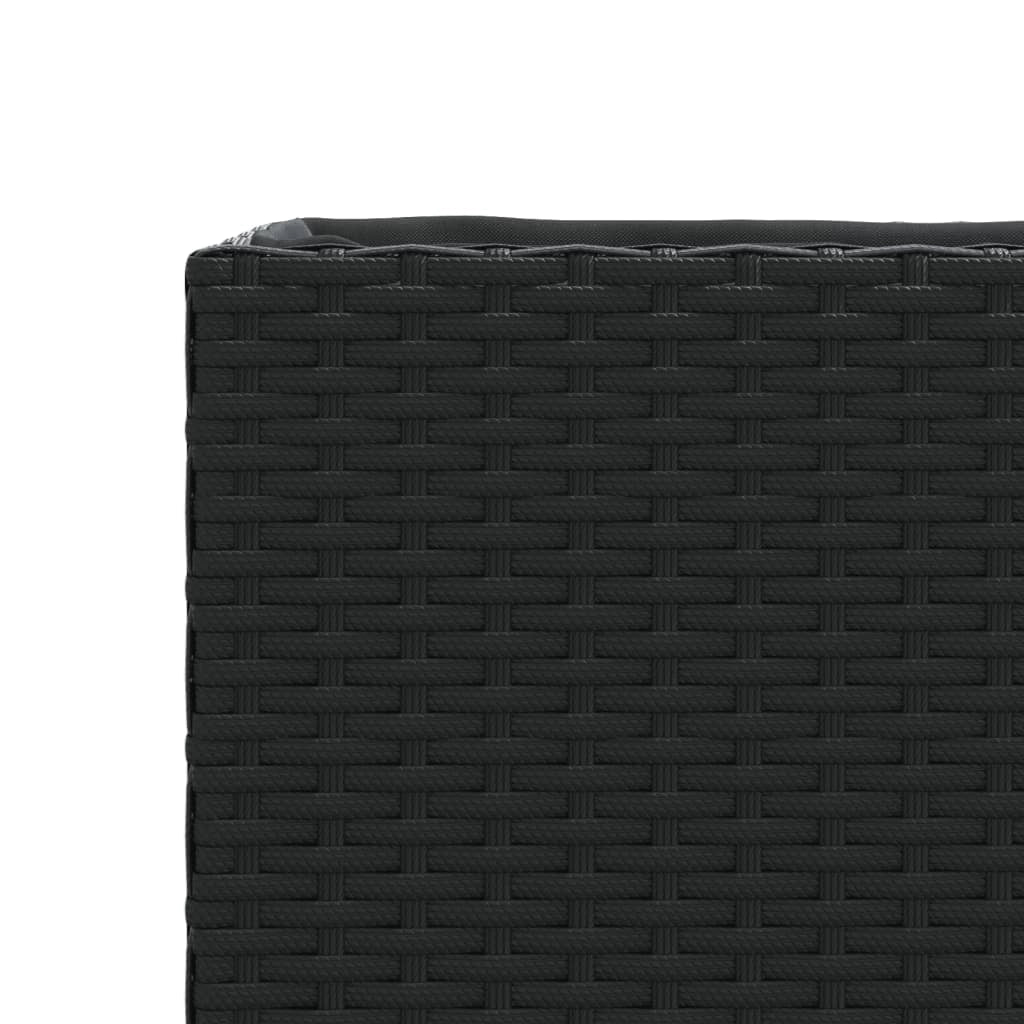 Fioriera rialzata per piante fiori giardino terrazze con 2 vasi set da 2 72 x 30 x 32 cm resina intrecciata nera 02_0038854