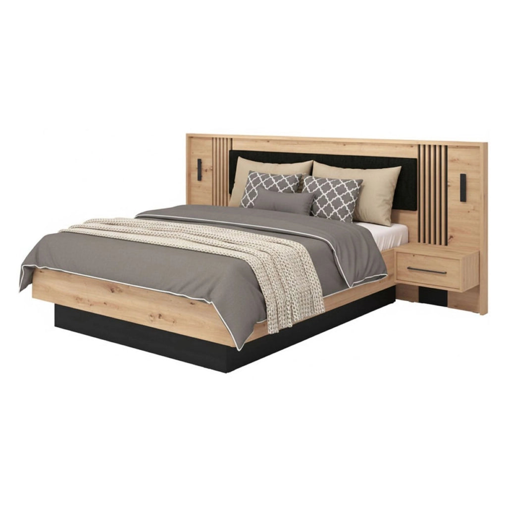 Letto Matrimoniale Casotto, Letto Matrimoniale Dimensione Materasso 160x200 cm, Marrone Rovere Nodi