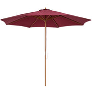 Ombrellone da giardino ¨C zephmum ¨C 2 posti, doppio tetto, in legno e poliestere, rosso, ? 3x2.5 m