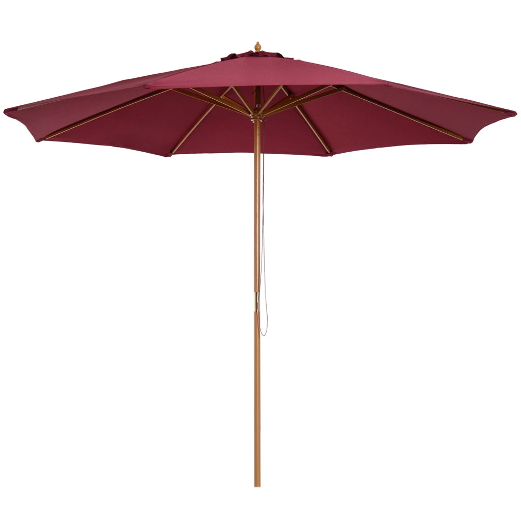 Ombrellone da giardino ¨C zephmum ¨C 2 posti, doppio tetto, in legno e poliestere, rosso, ? 3x2.5 m