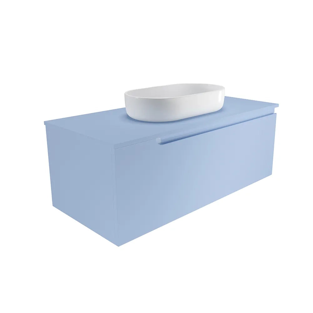 Mobile bagno sospeso 100 cm un cassetto carta da zucchero con top | Ardenne