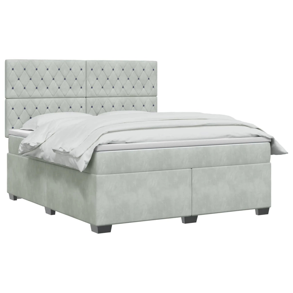 Letto box spring con materasso Grigio Chiaro 160 x 200 cm 3455132