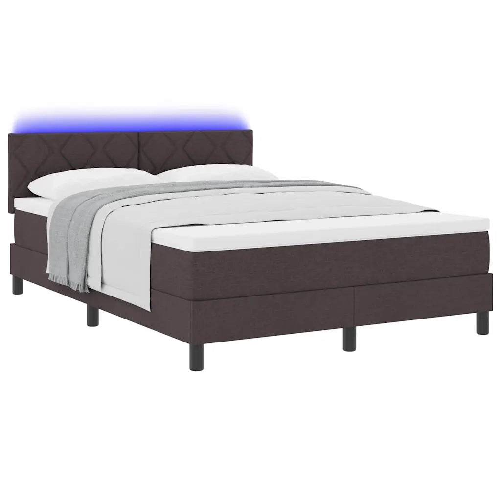 Letto a molle con materasso Marrone Scuro 140 x 190 cm Tessuto 3342285