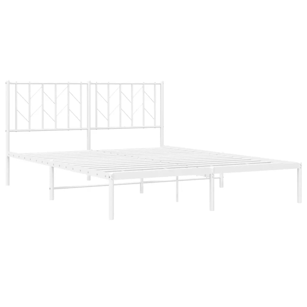 Giroletto con Testiera Metallo Bianco 150x200 cm 374488
